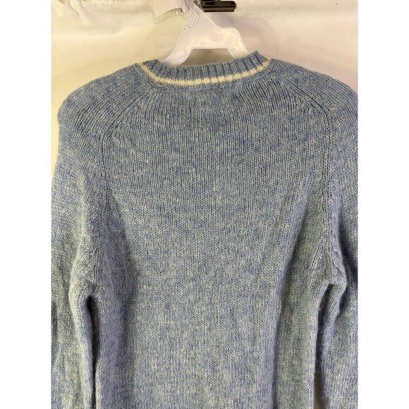 VTG 70s Wool Lightweight Knit Contrast Collar Sweater Rockabilly - Picture 7 of 8